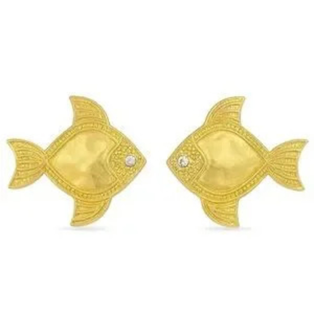 Gold Fish-Shaped Earrings